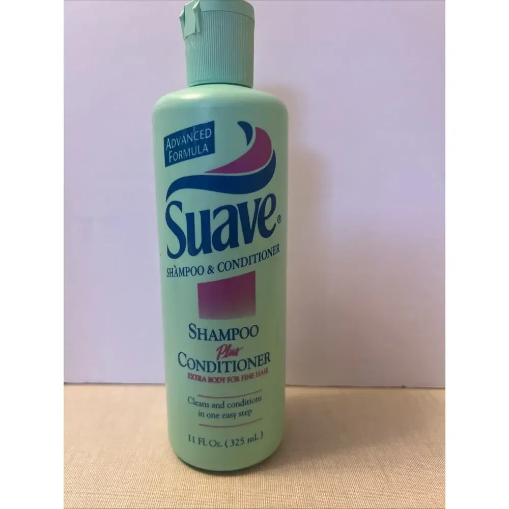 SUAVE Shampoo + Conditioner Normal - Dry Fine Hair 12oz 2 In 1 Prop Helene USA